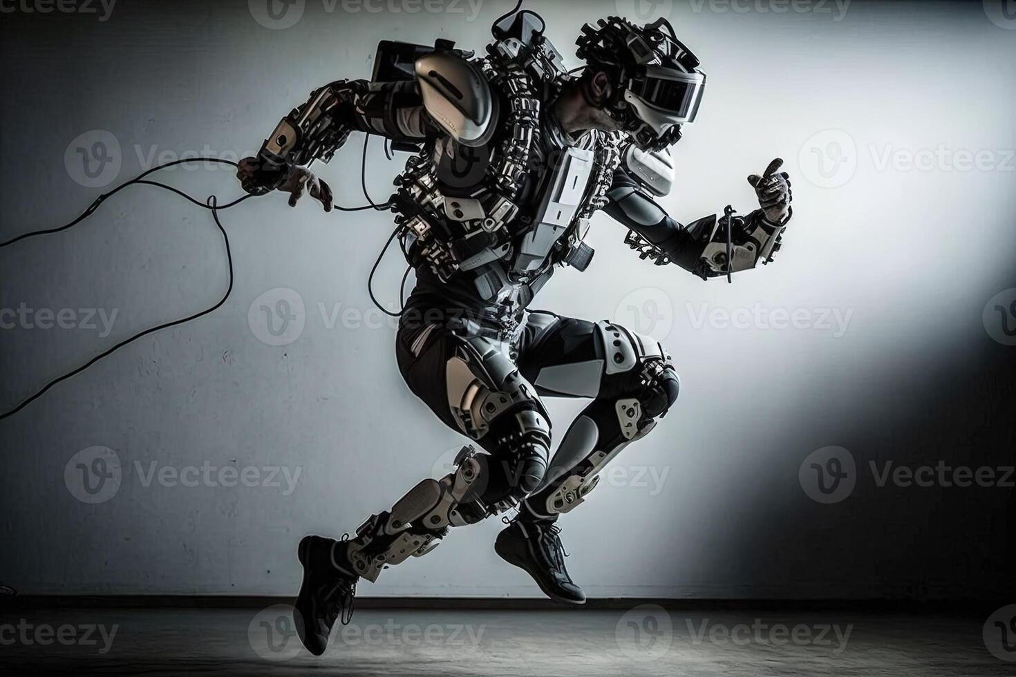 Telekinesis Suit of the future. Advanced suit that amplify the wearer physical abilities illustration photo
