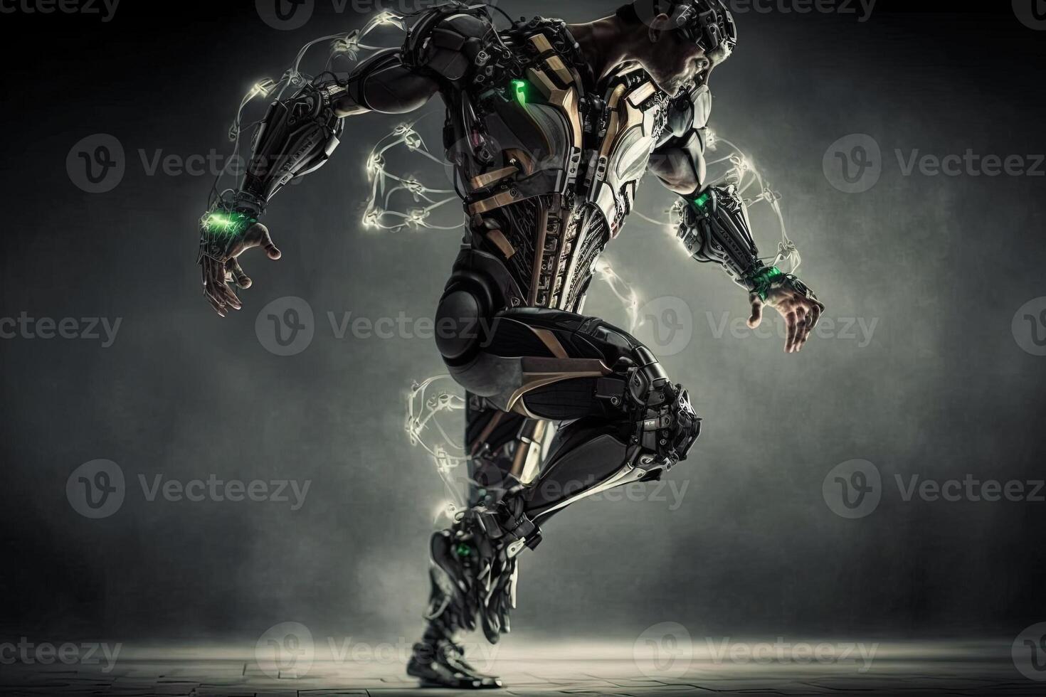 Telekinesis Suit of the future. Advanced suit that amplify the wearer physical abilities illustration photo