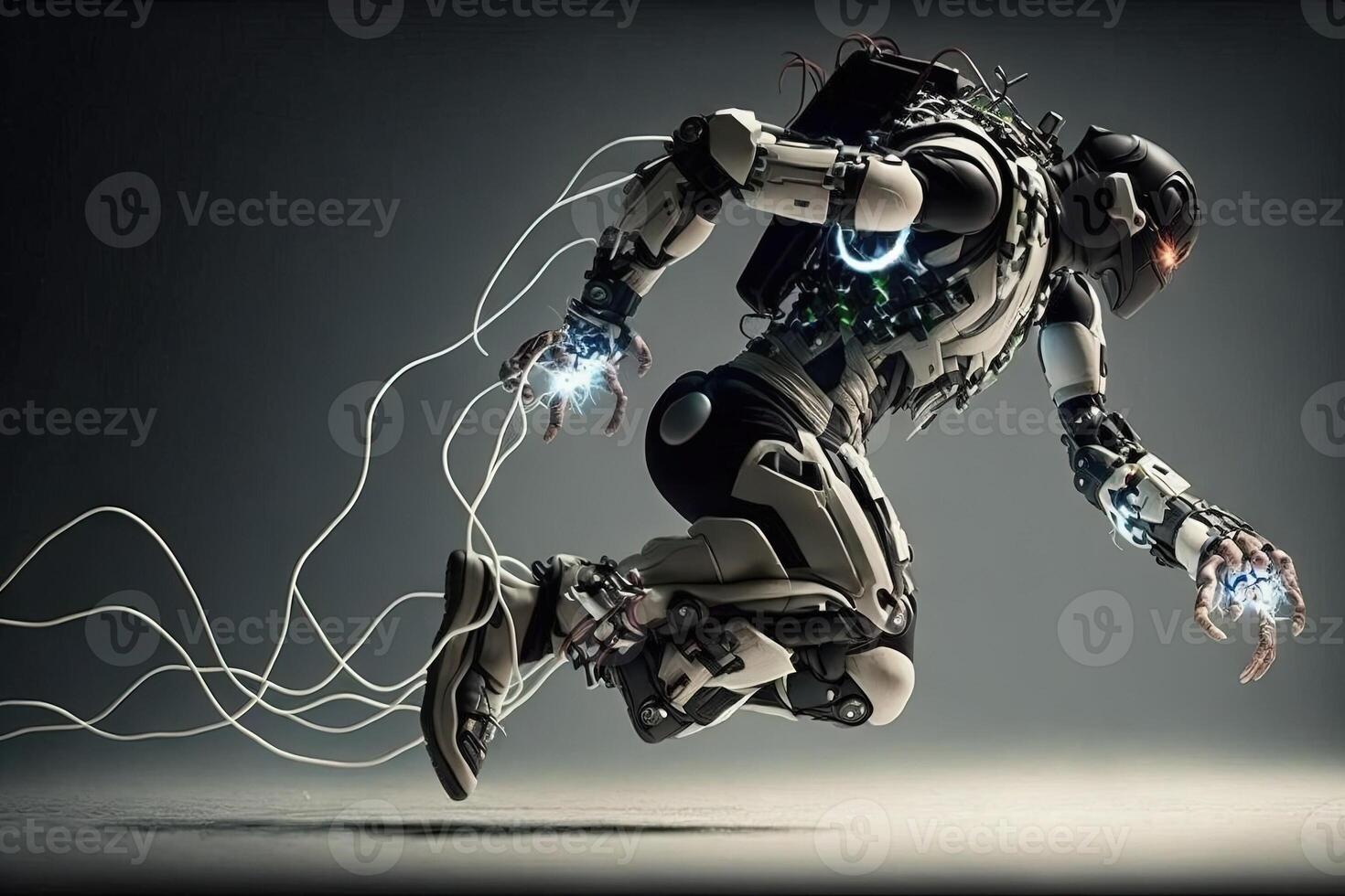 Telekinesis Suit of the future. Advanced suit that amplify the wearer physical abilities illustration photo