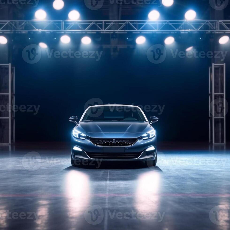 ai generativo ver de un genérico y marca Menos moderno coche en el presentación etapa antecedentes foto