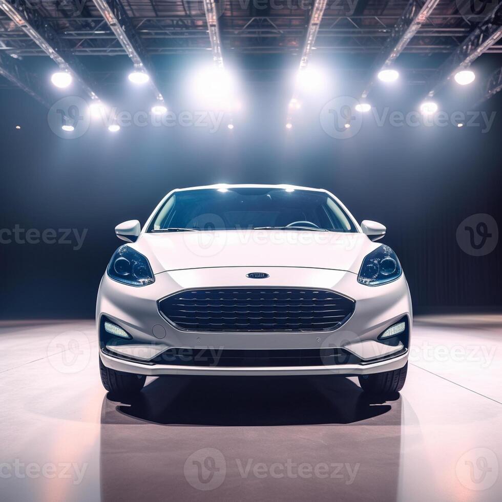 ai generativo ver de un genérico y marca Menos moderno coche en el presentación etapa antecedentes foto