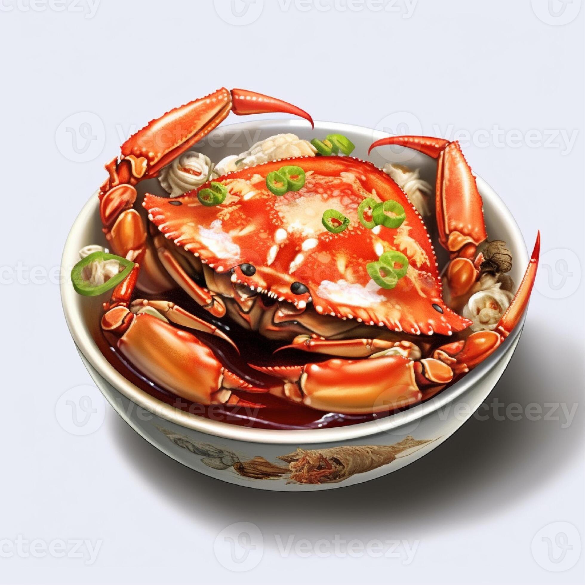 Soy sauce marinated crab, Korean food. AI generated 23970253 Stock