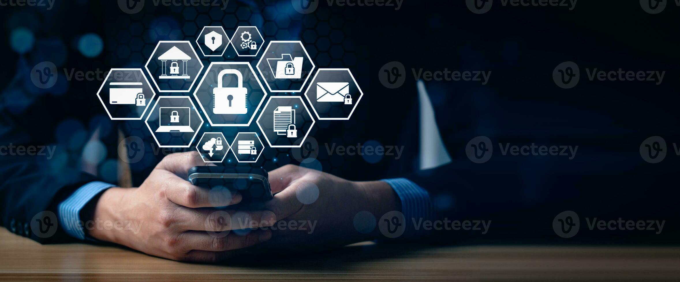 cyber security privacy and data storage protection Document Management with Password and Encryption Encrypted files on computer or server Finger touching lock icon on electronic circuit photo