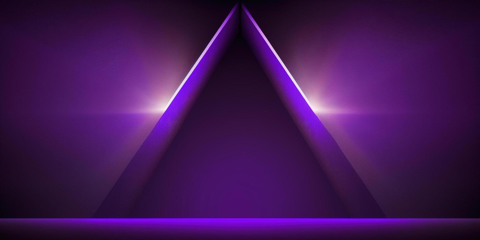 symmetrical purple tech neon light abstract background with lines and shapes. photo