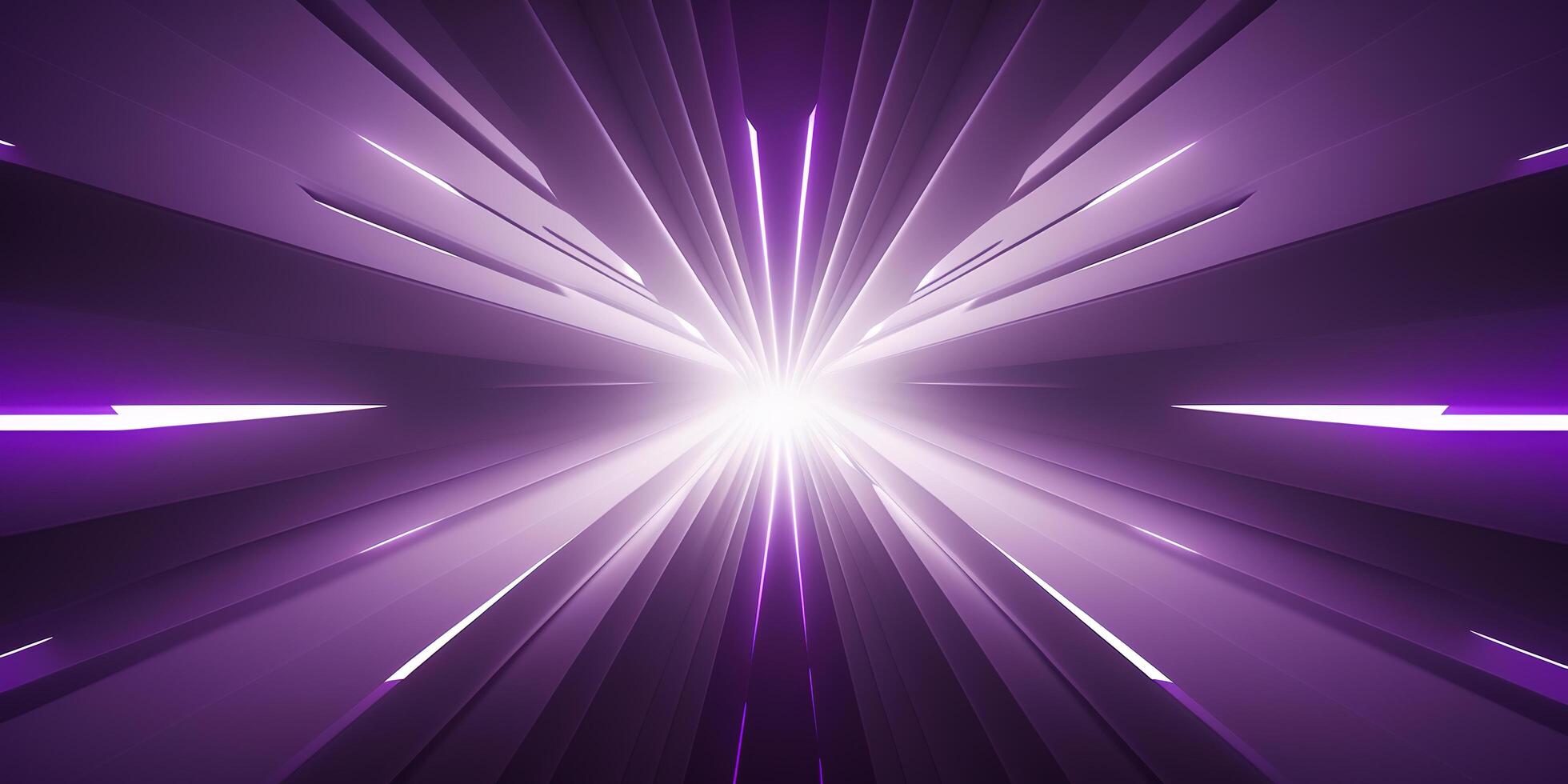 symmetrical purple tech neon light abstract background with lines and shapes. photo