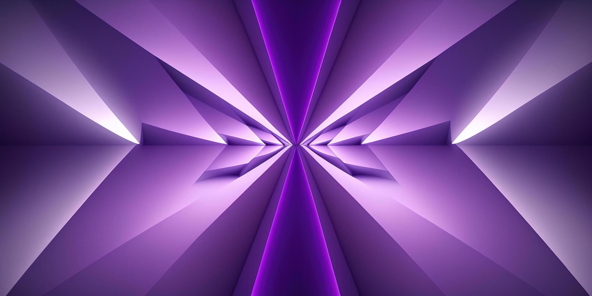 symmetrical purple tech neon light abstract background with lines and shapes. photo