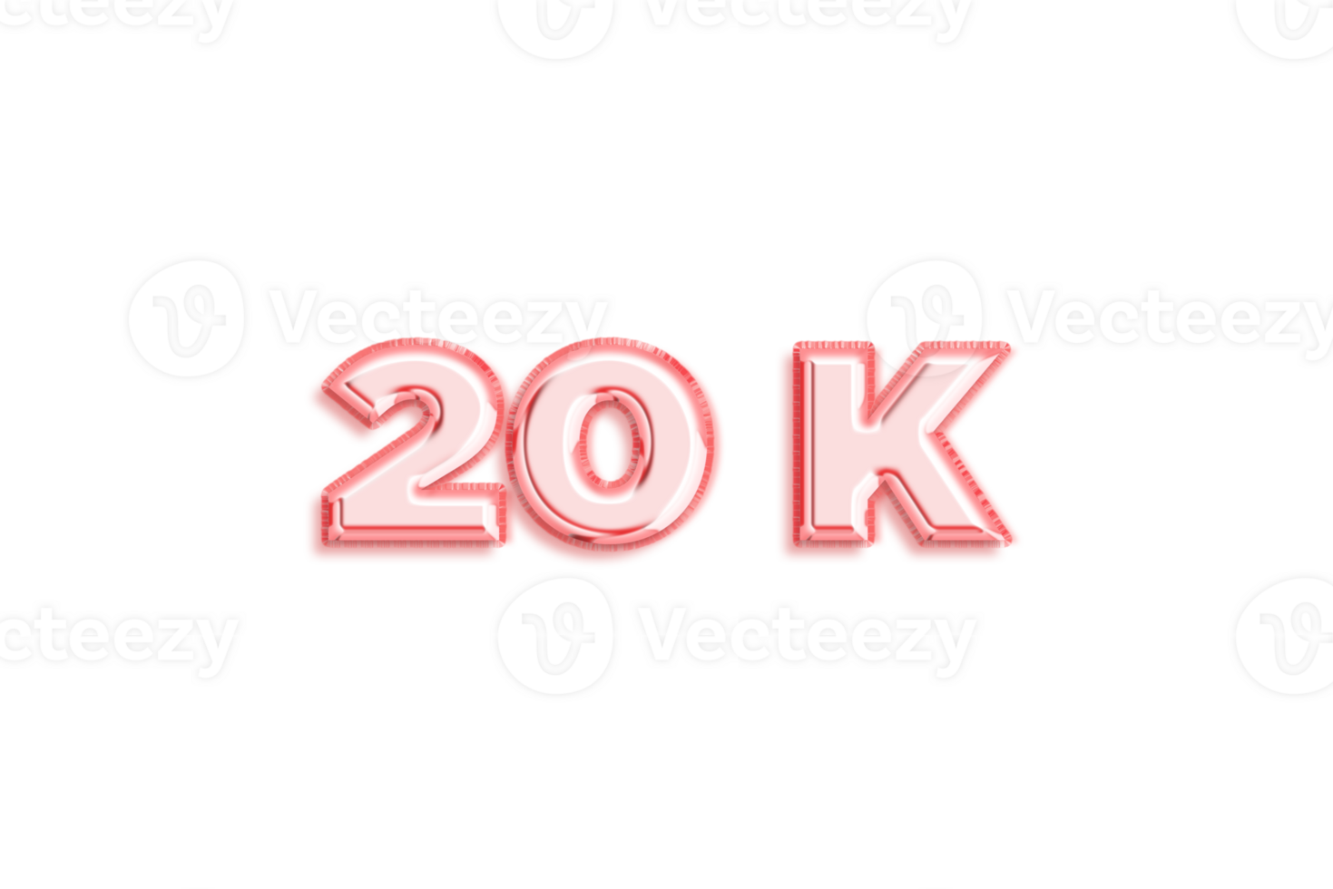 20 k subscribers celebration greeting Number with rose gold design png