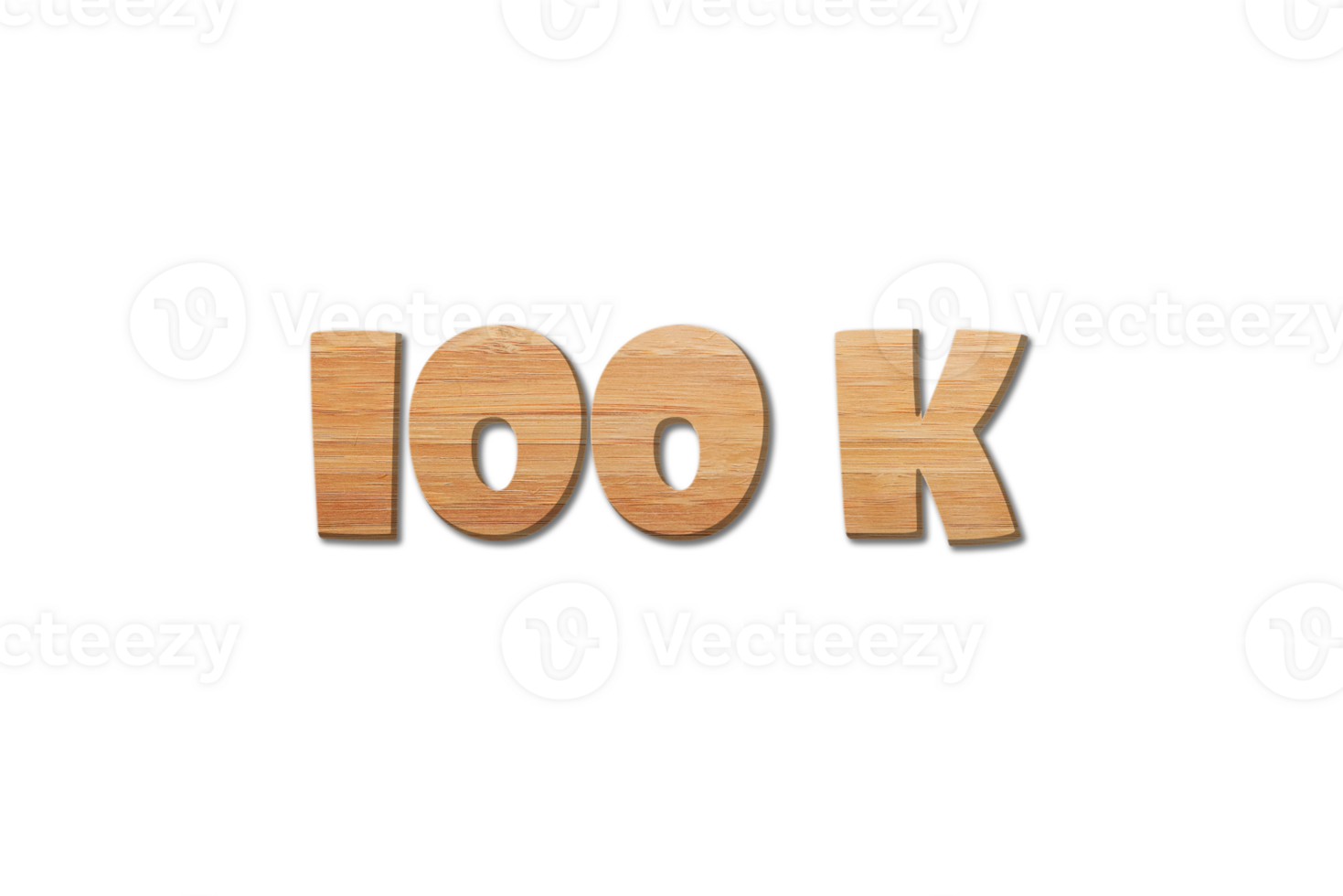 100 k subscribers celebration greeting Number with wood design png