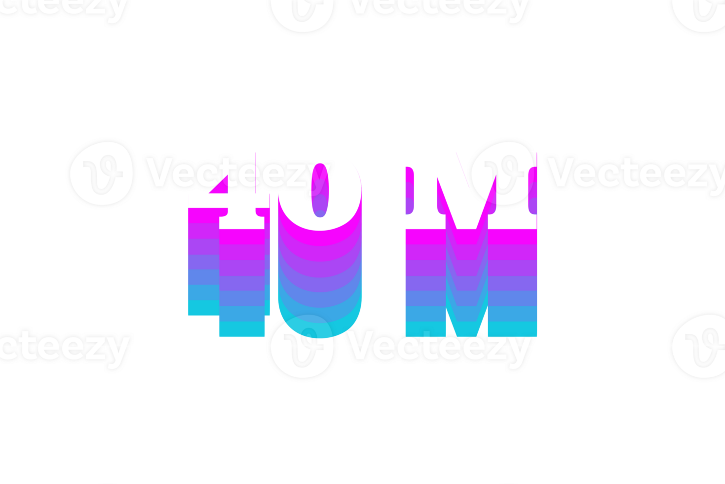 40 million subscribers celebration greeting Number with multi color design png