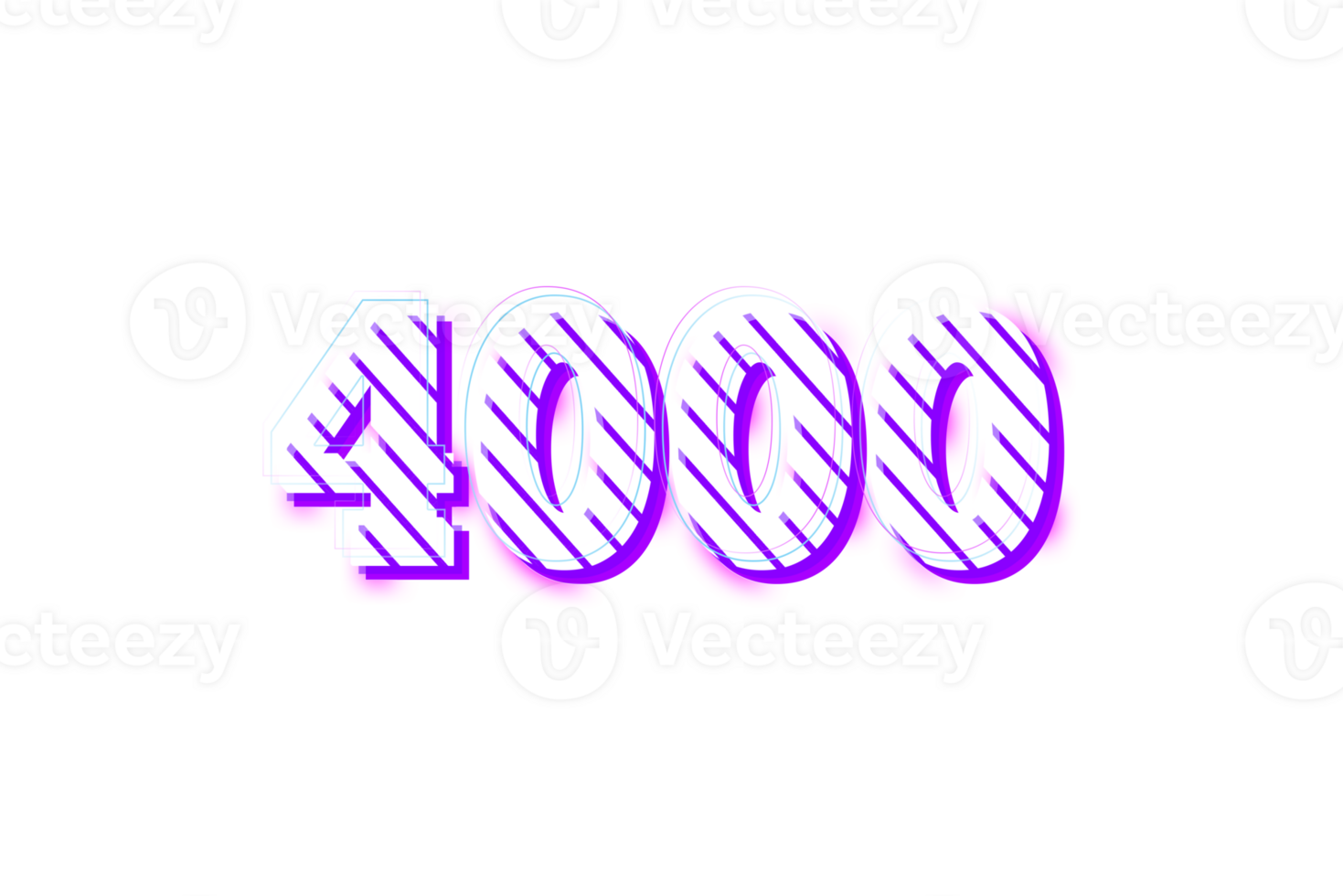 4000 subscribers celebration greeting Number with stripe design png
