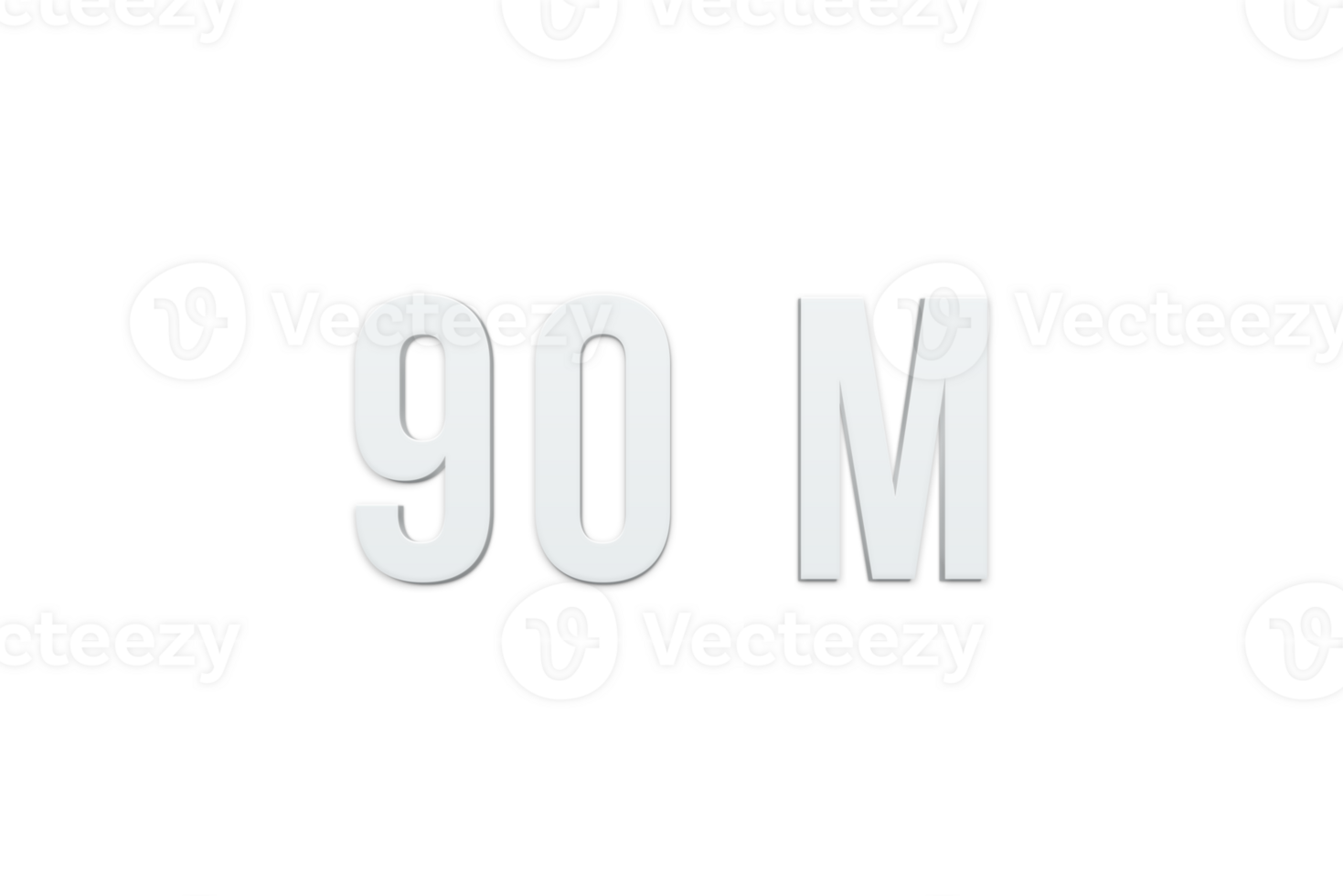 90 million subscribers celebration greeting Number with minimal design png