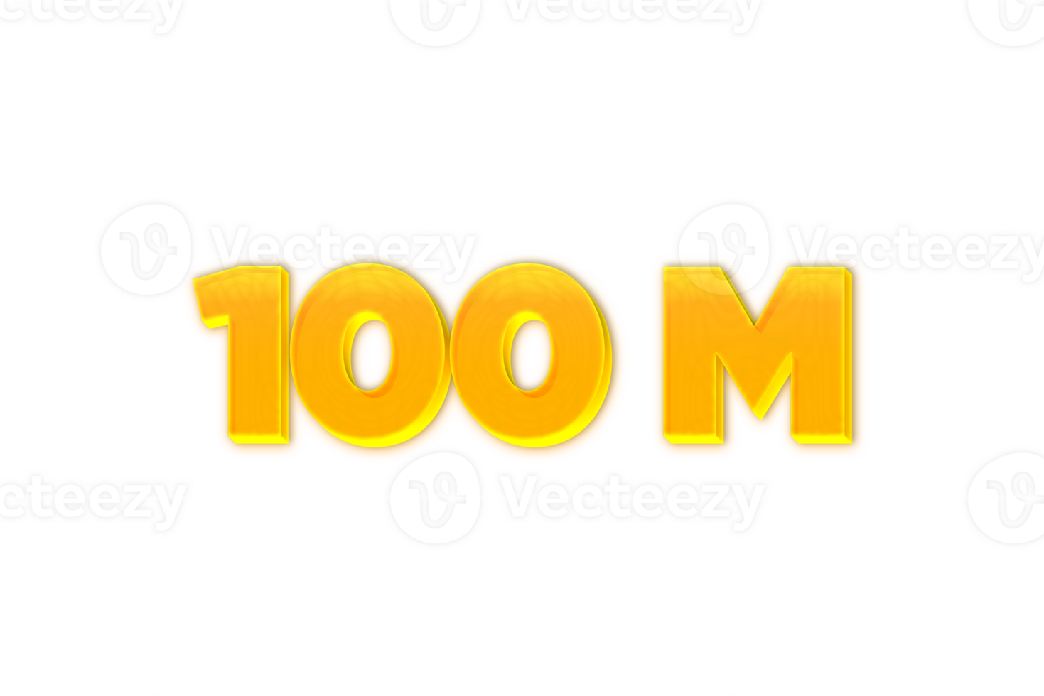 100 million subscribers celebration greeting Number with yellow design png