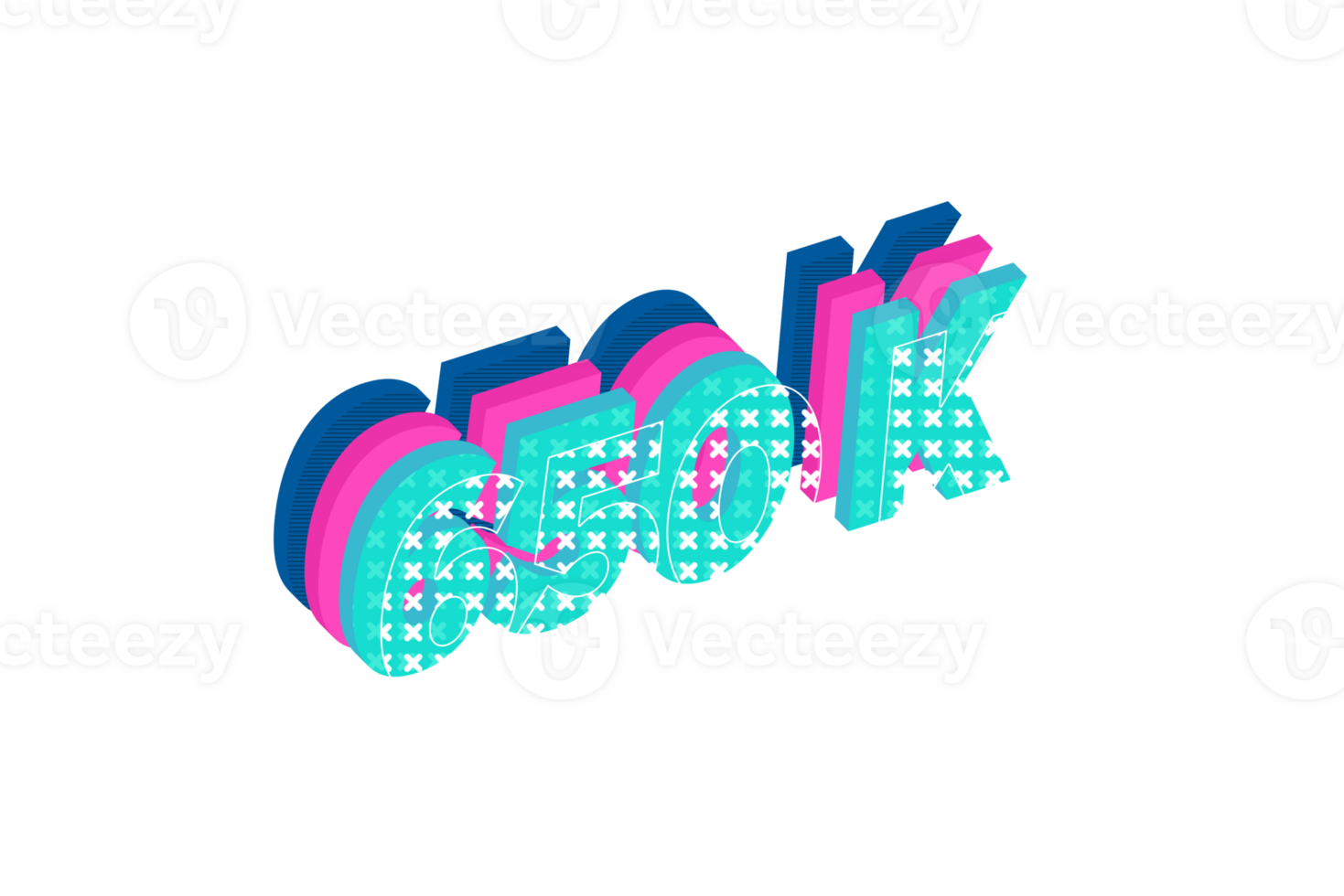 650 k subscribers celebration greeting Number with multi layers design png
