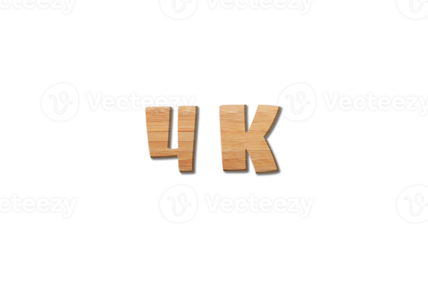 4 k subscribers celebration greeting Number with wood design png