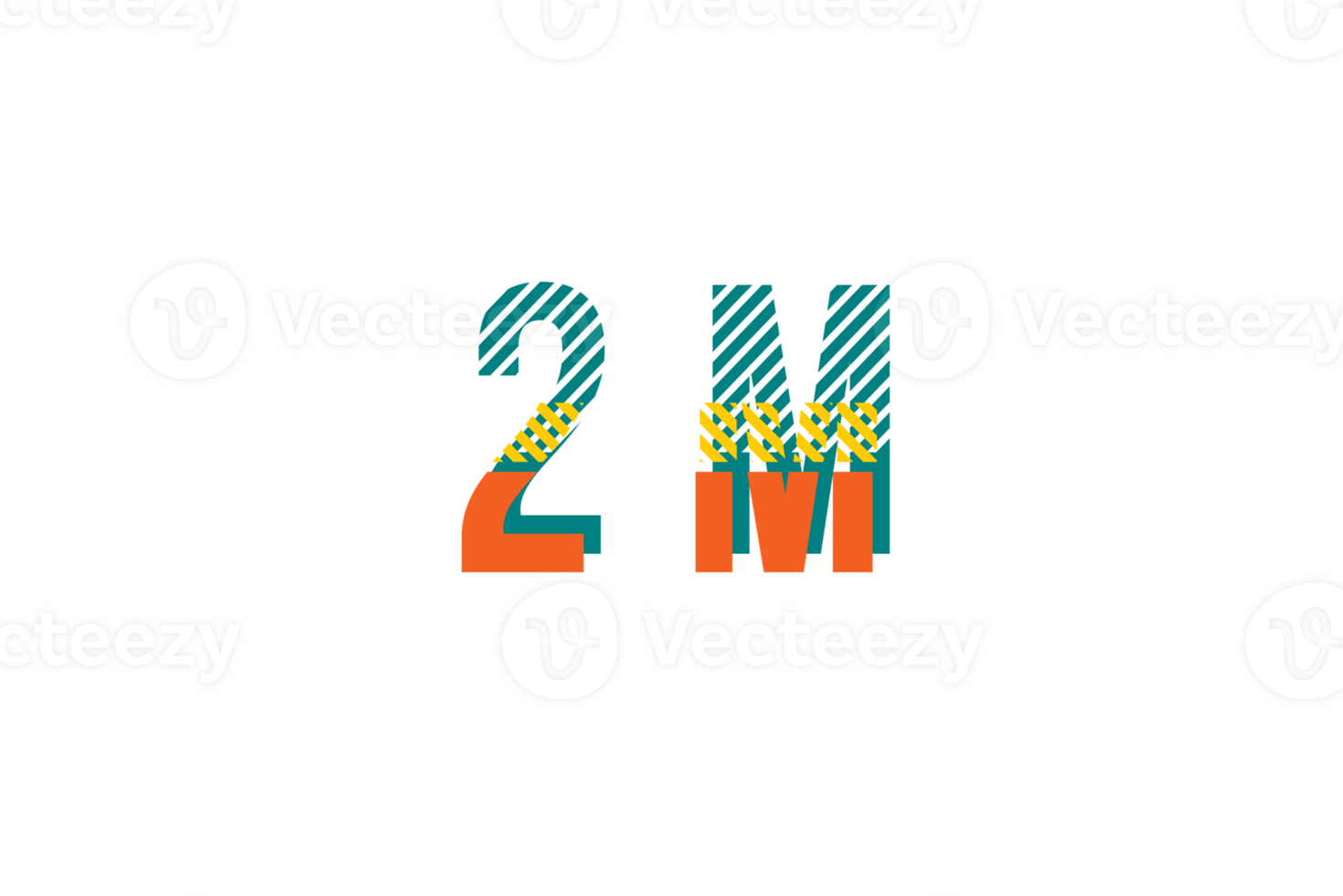 2 million subscribers celebration greeting Number with strips design png