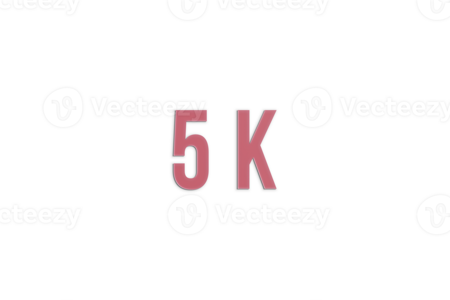 5 k subscribers celebration greeting Number with paper design png