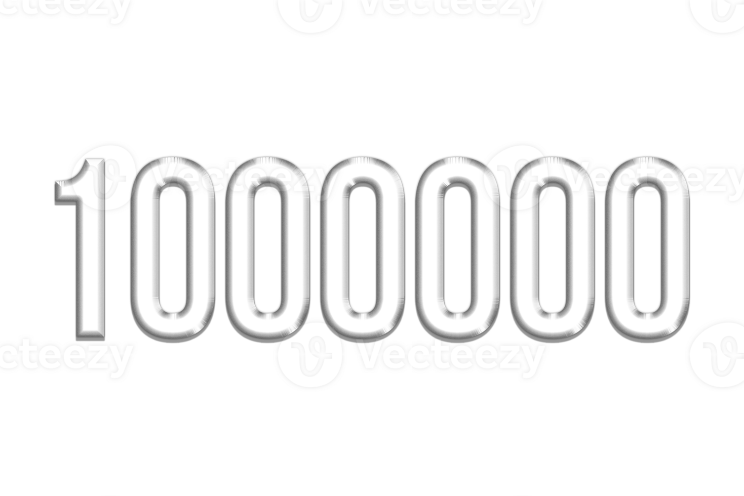 1000000 subscribers celebration greeting Number with silver design png