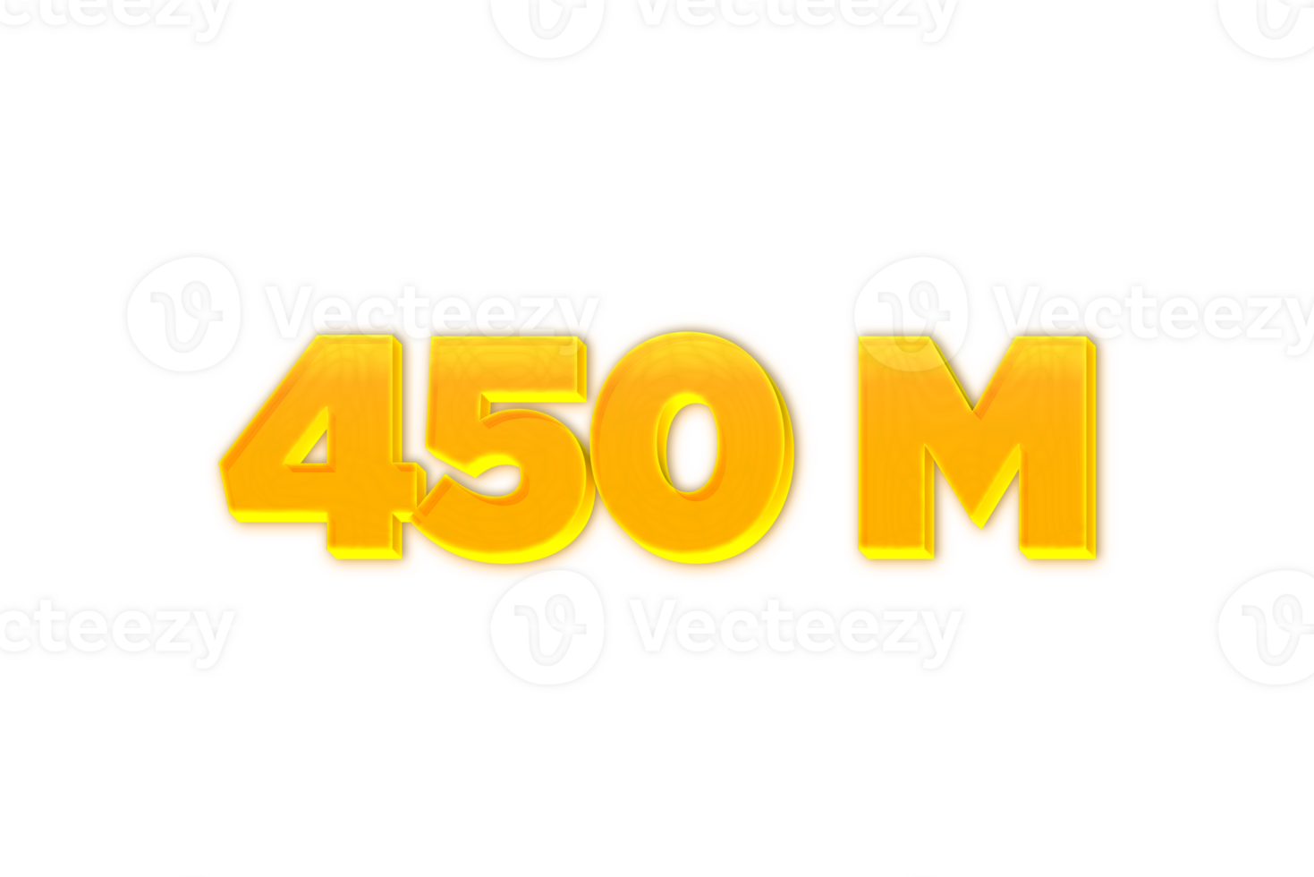 450 million subscribers celebration greeting Number with yellow design png