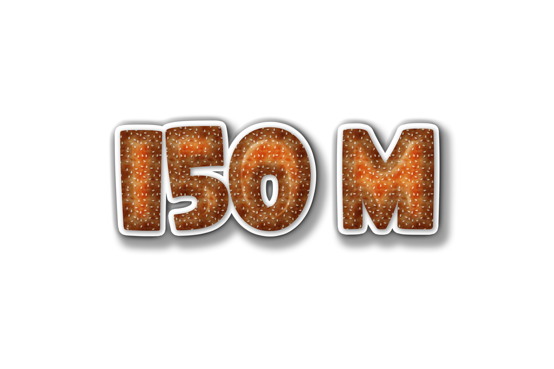 150-million-subscribers-celebration-greeting-number-with-burger-design