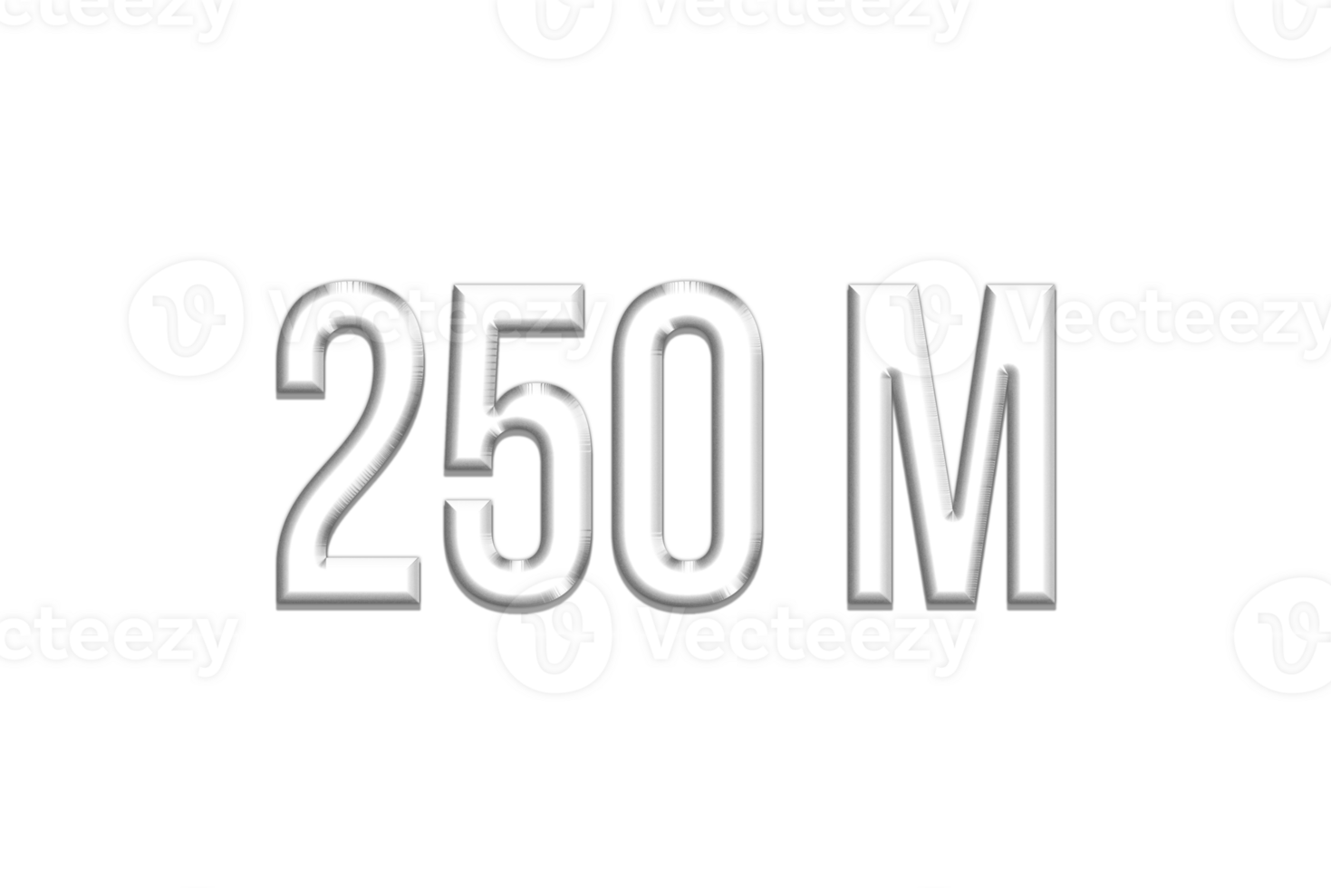 250 million subscribers celebration greeting Number with silver design png