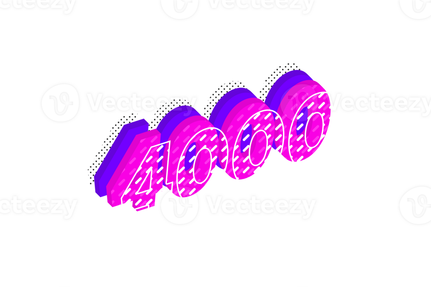 4000 subscribers celebration greeting Number with multi layer design png