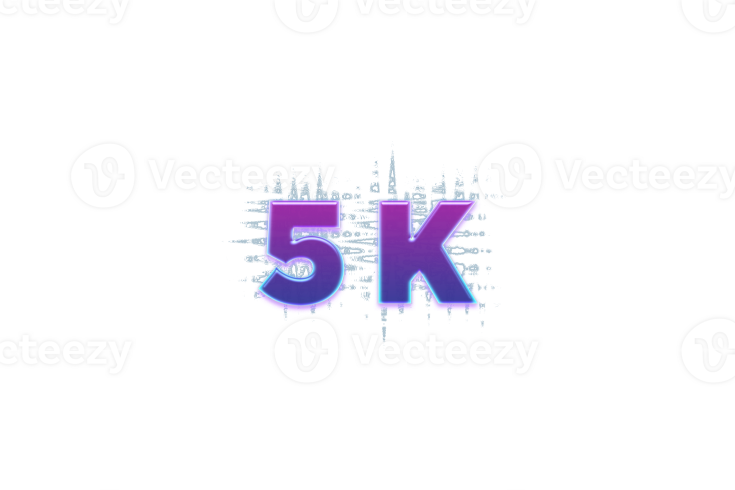 5 k subscribers celebration greeting Number with purple glowing design png