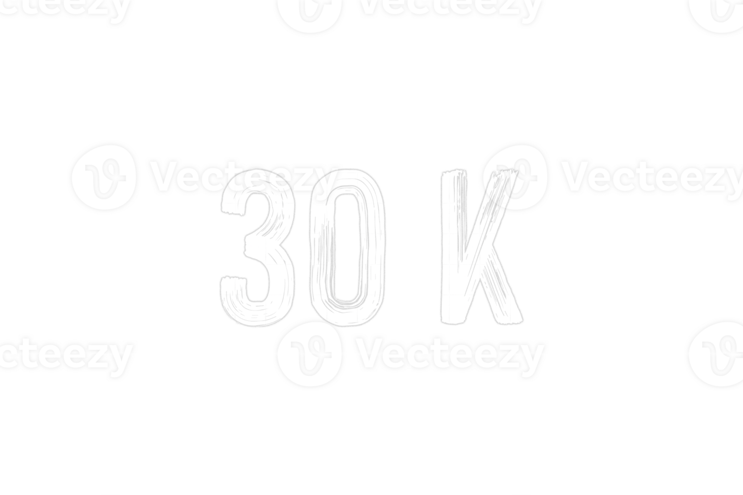 30 k subscribers celebration greeting Number with chalk design png