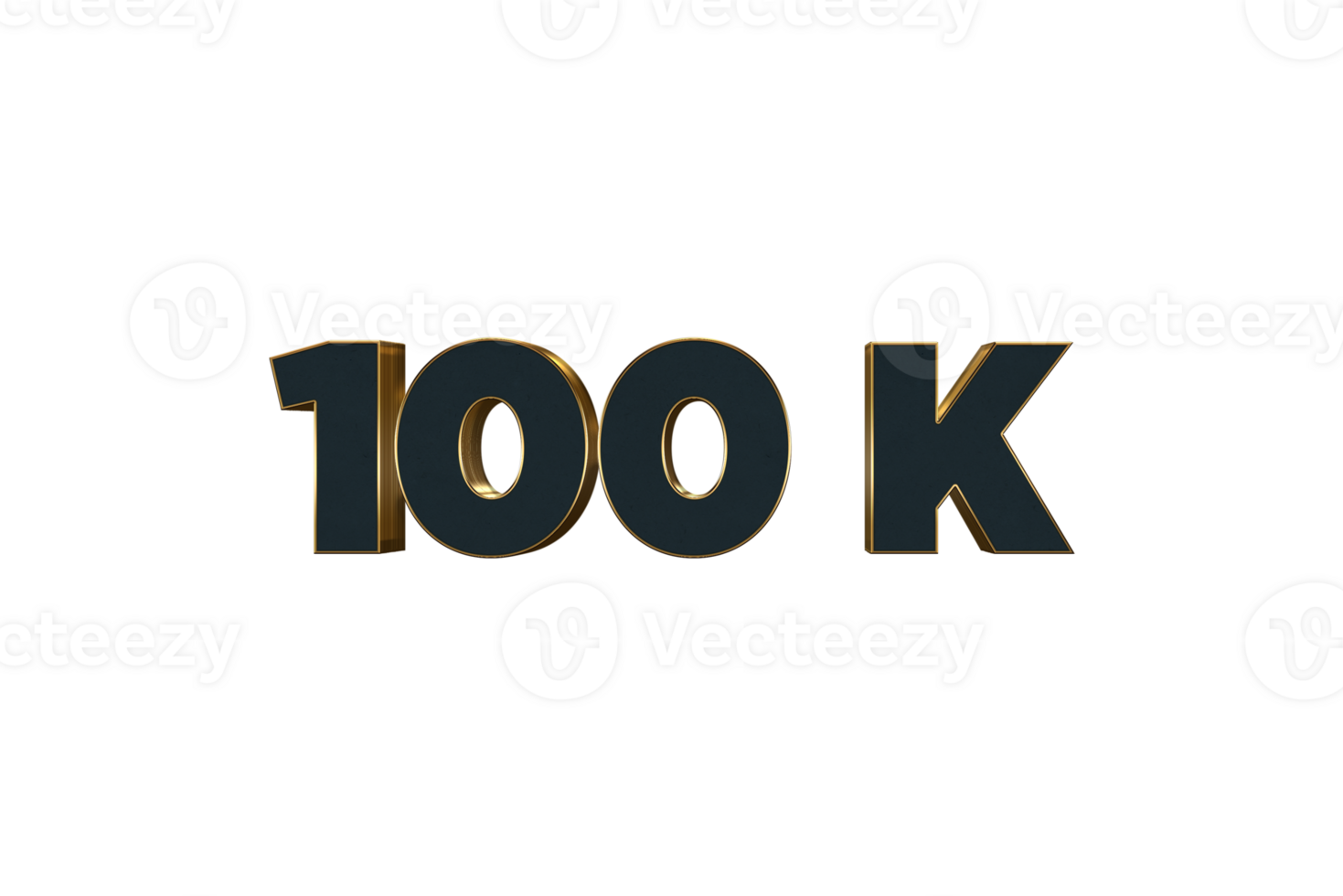 100 k subscribers celebration greeting Number with luxury design png