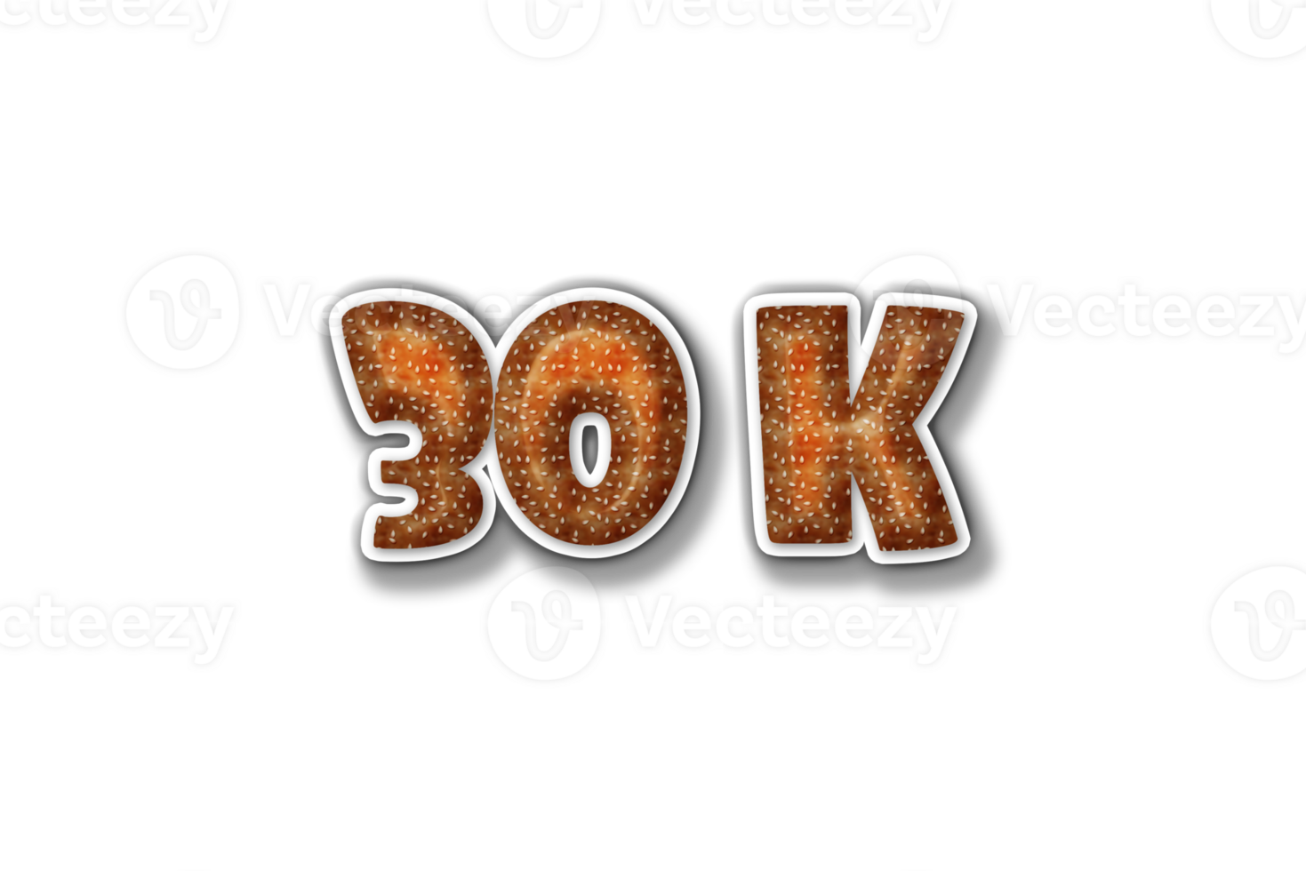 30 k subscribers celebration greeting Number with burger design png