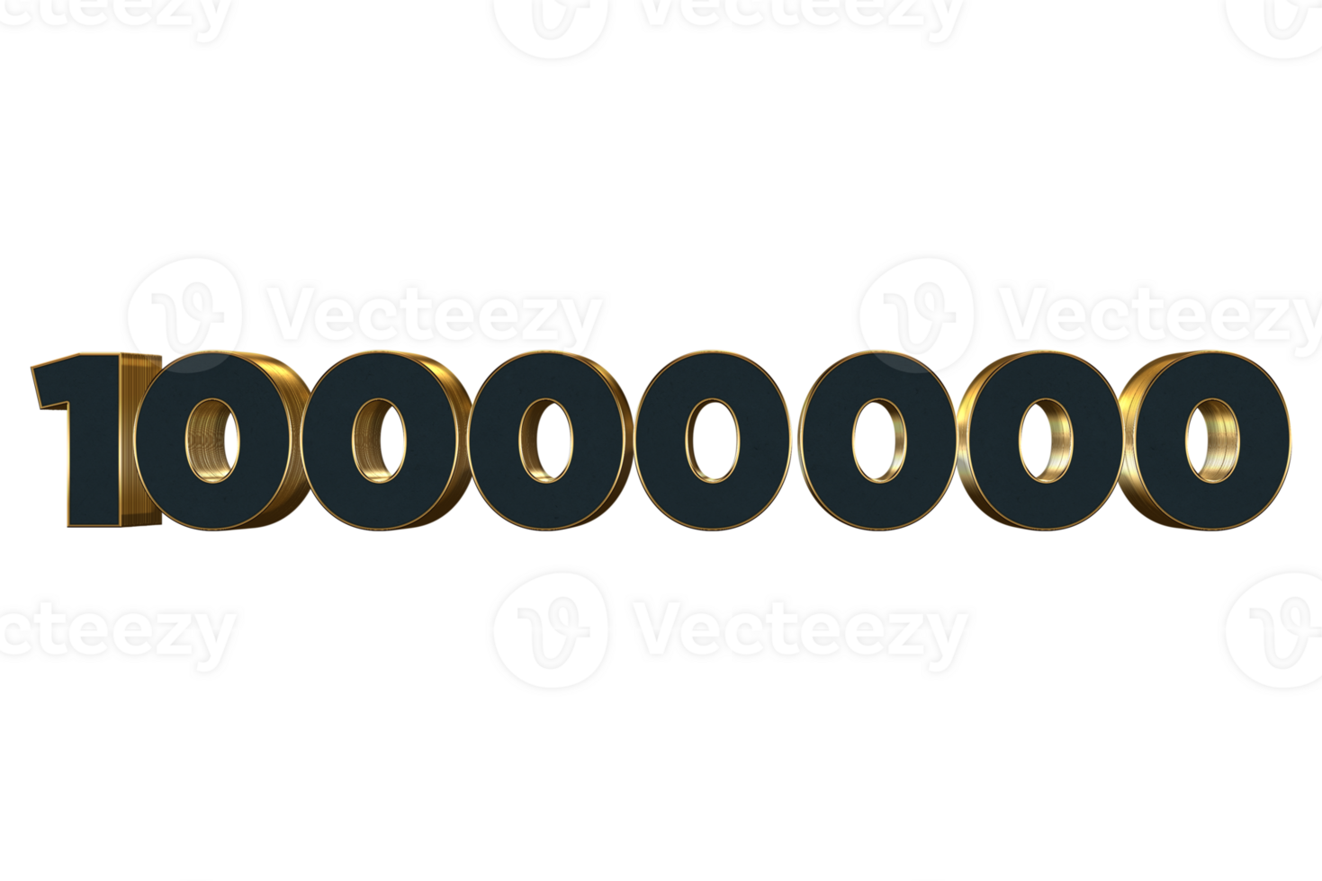 10000000 subscribers celebration greeting Number with luxury design png