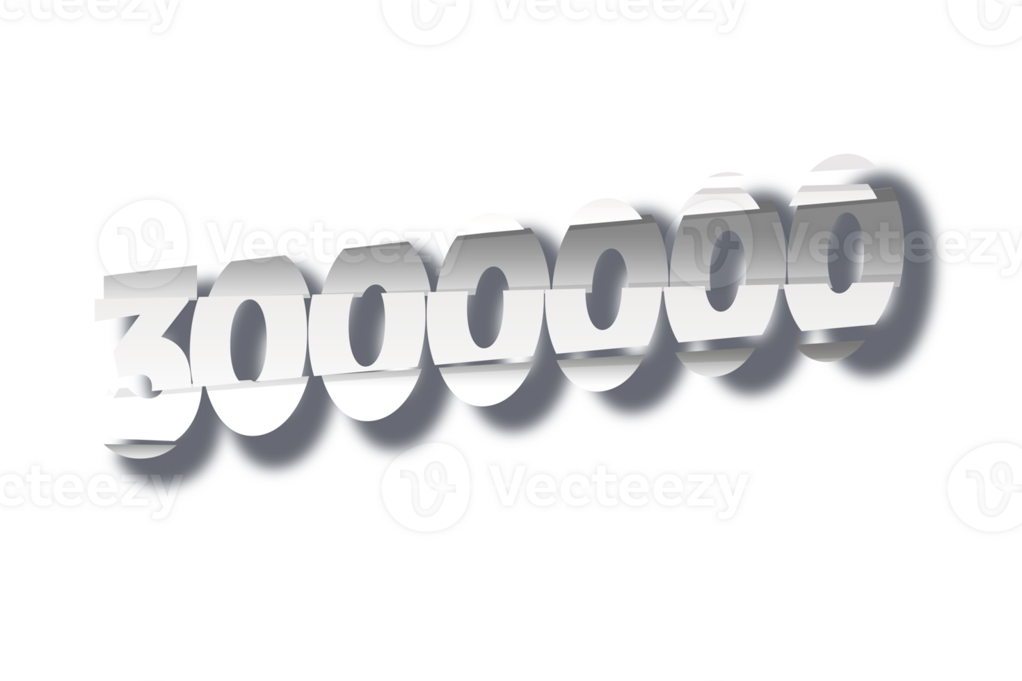 3000000 subscribers celebration greeting Number with cutting design png