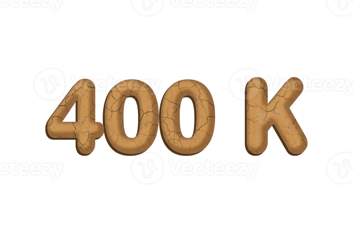 400 k subscribers celebration greeting Number with mud design png