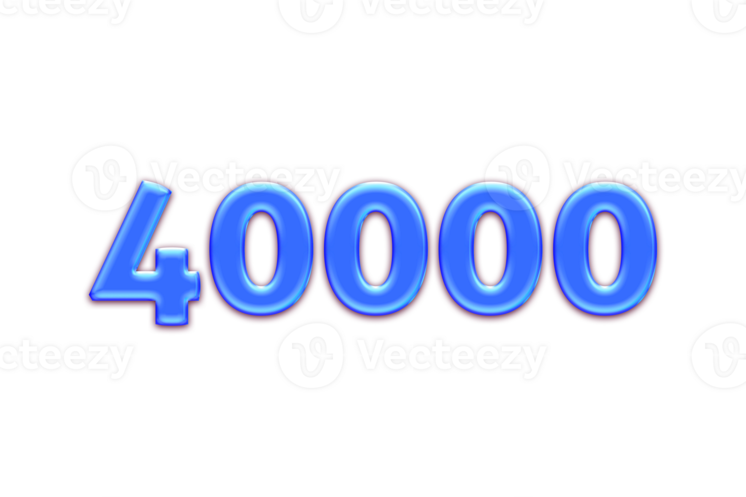40000 subscribers celebration greeting Number with blue glosse  design png