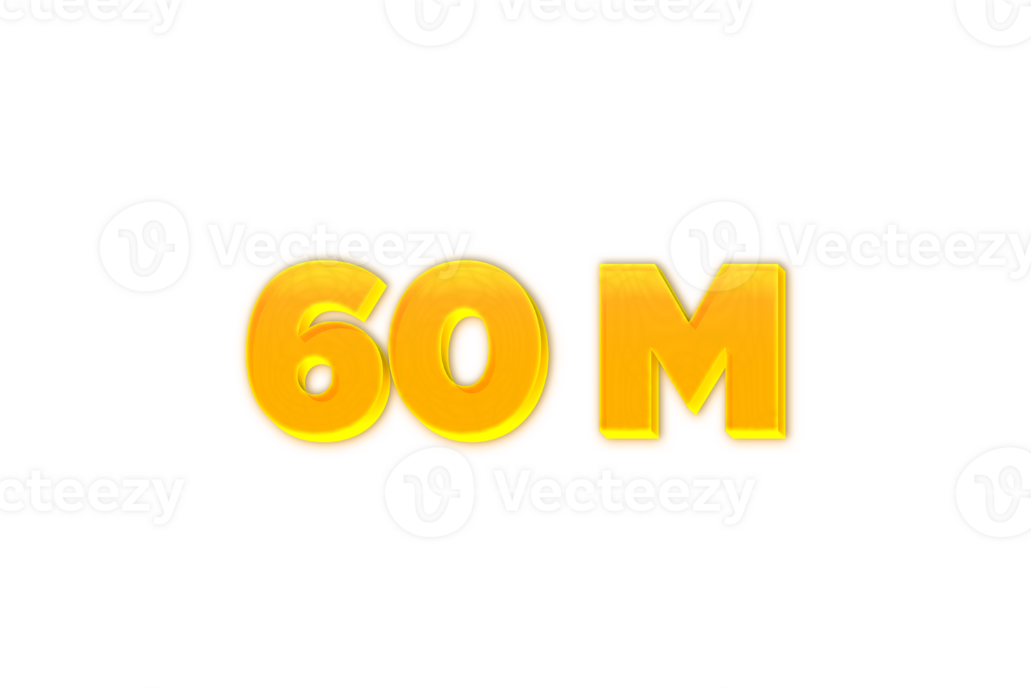 60 million subscribers celebration greeting Number with yellow design png