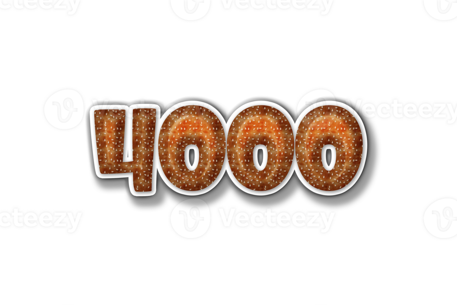 4000 subscribers celebration greeting Number with burger design png