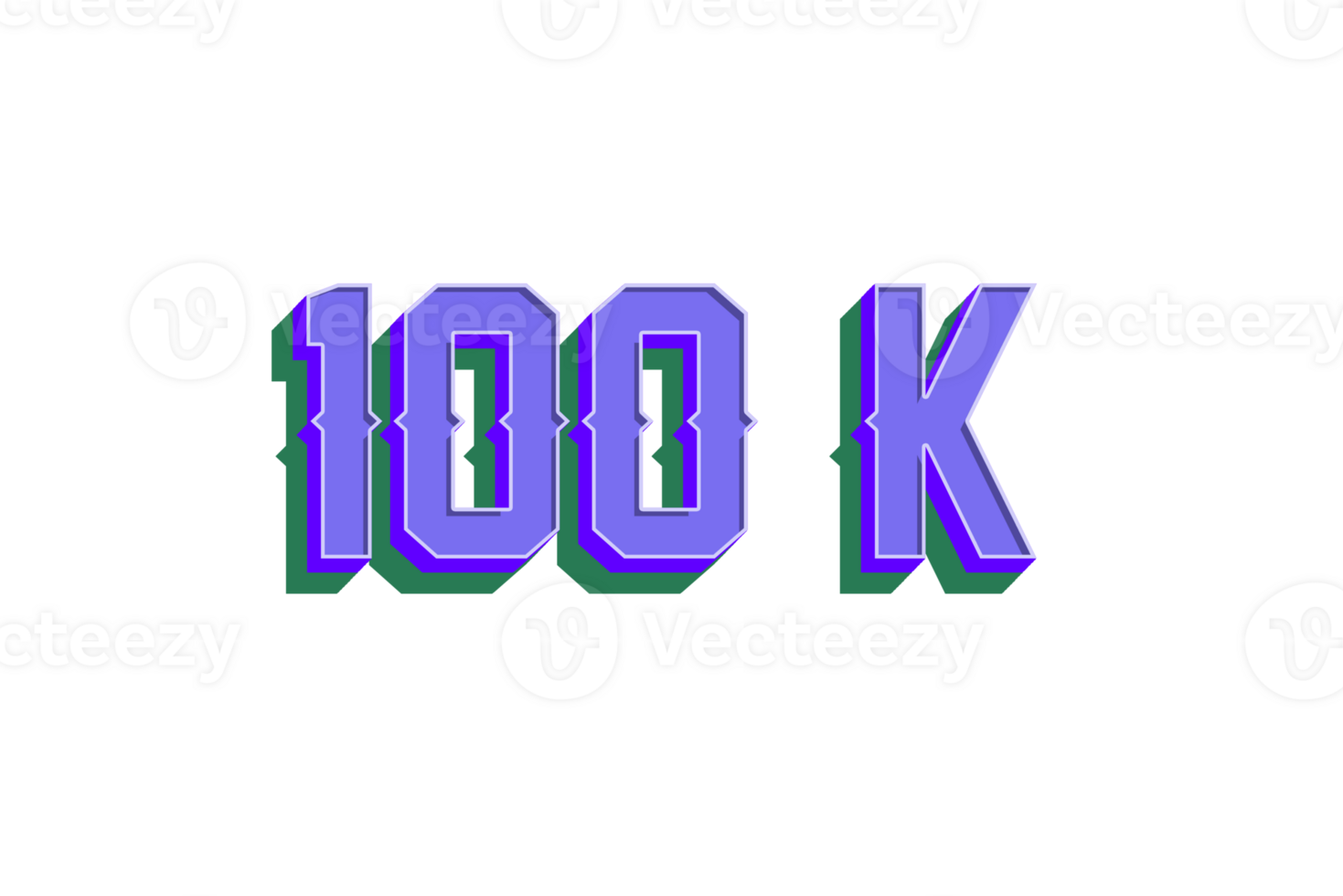 100 k subscribers celebration greeting Number with vintage design png