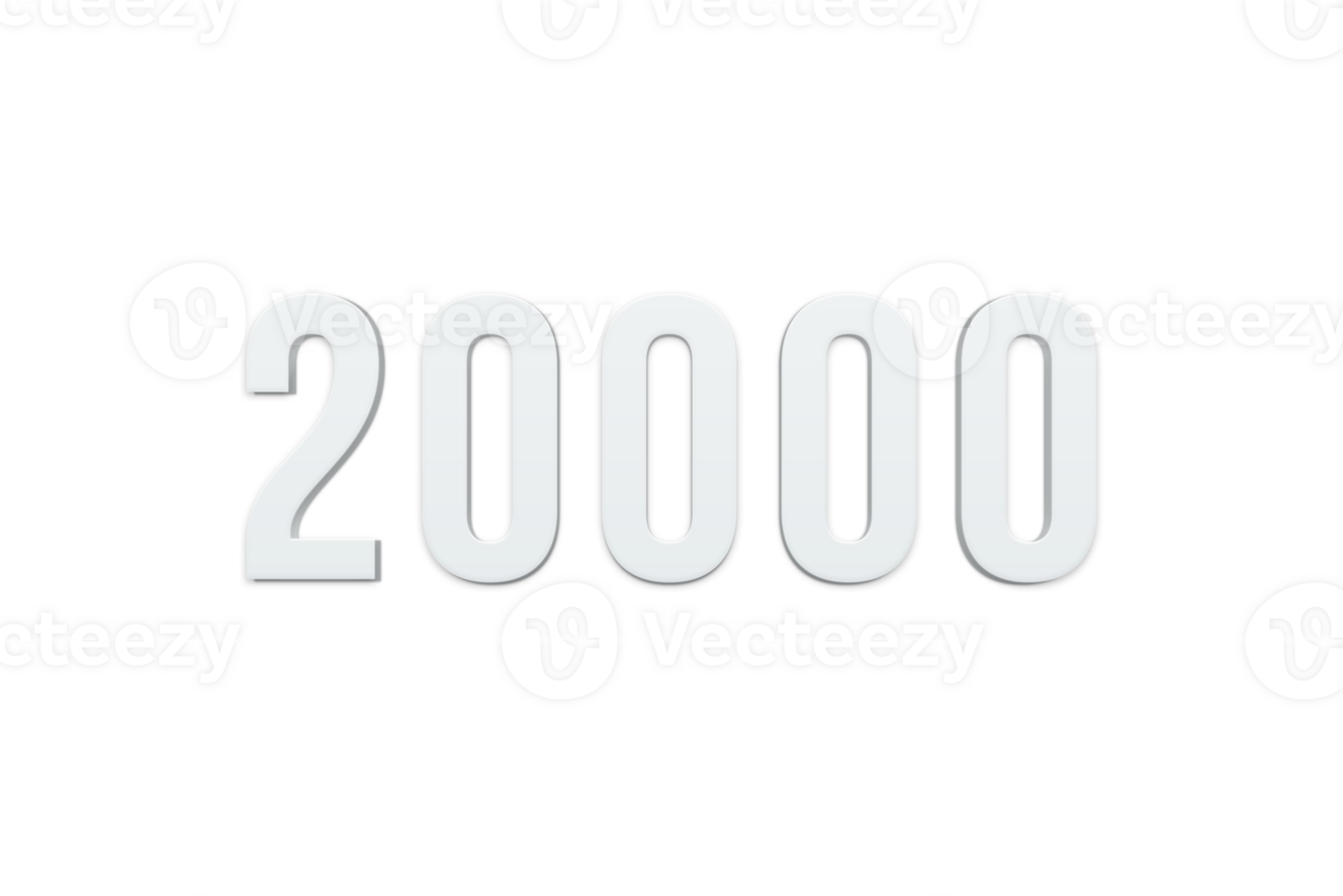 20000 subscribers celebration greeting Number with minimal design png