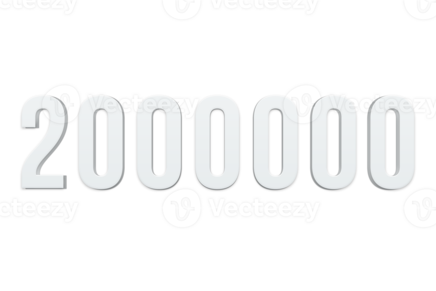 2000000 subscribers celebration greeting Number with minimal design png