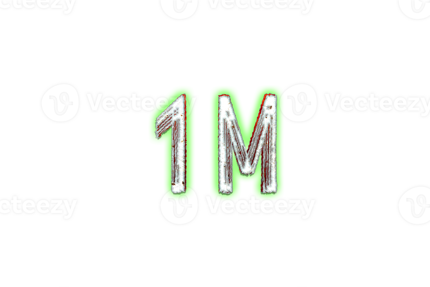 1 million subscribers celebration greeting Number with horror design png