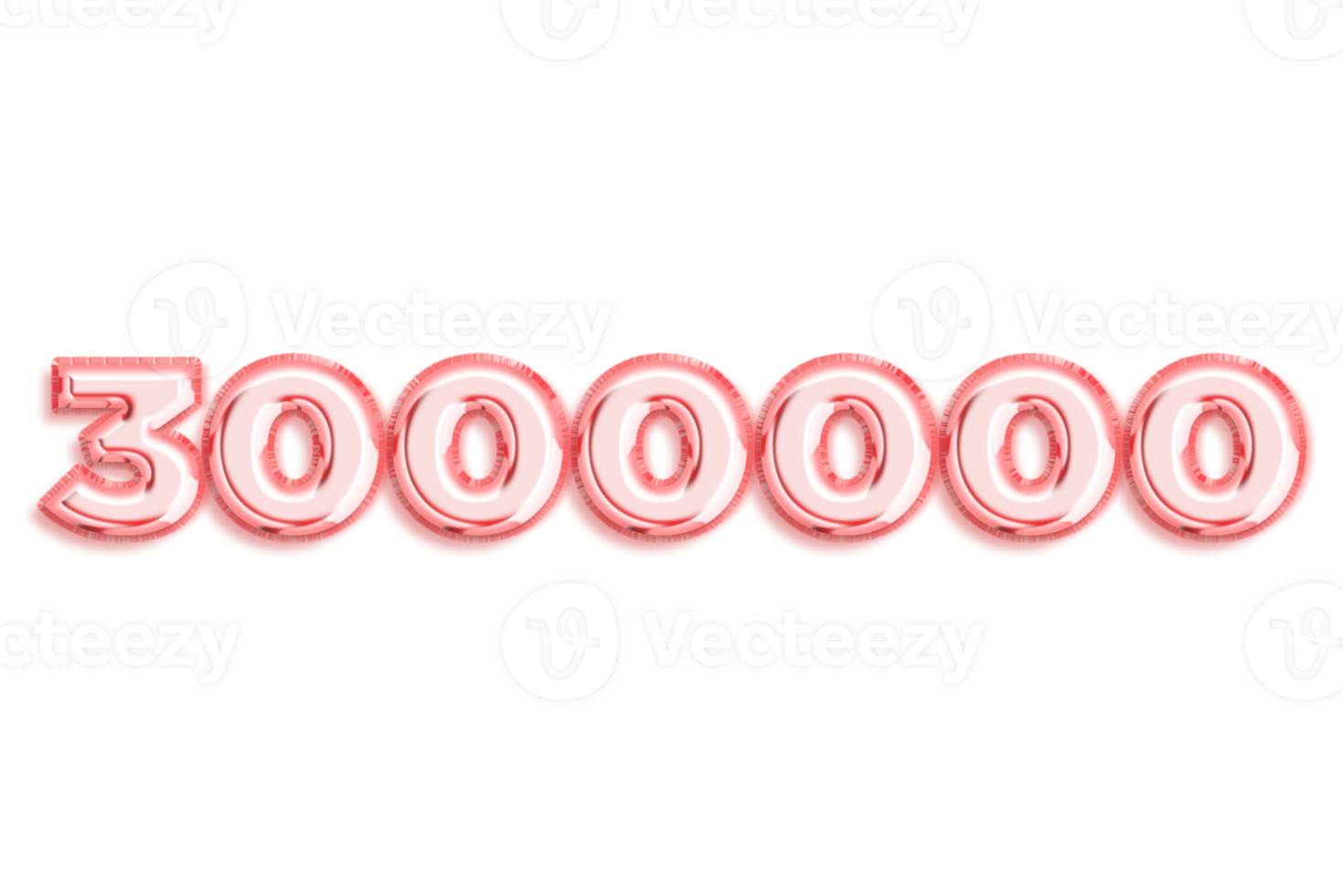 3000000 subscribers celebration greeting Number with rose gold design png