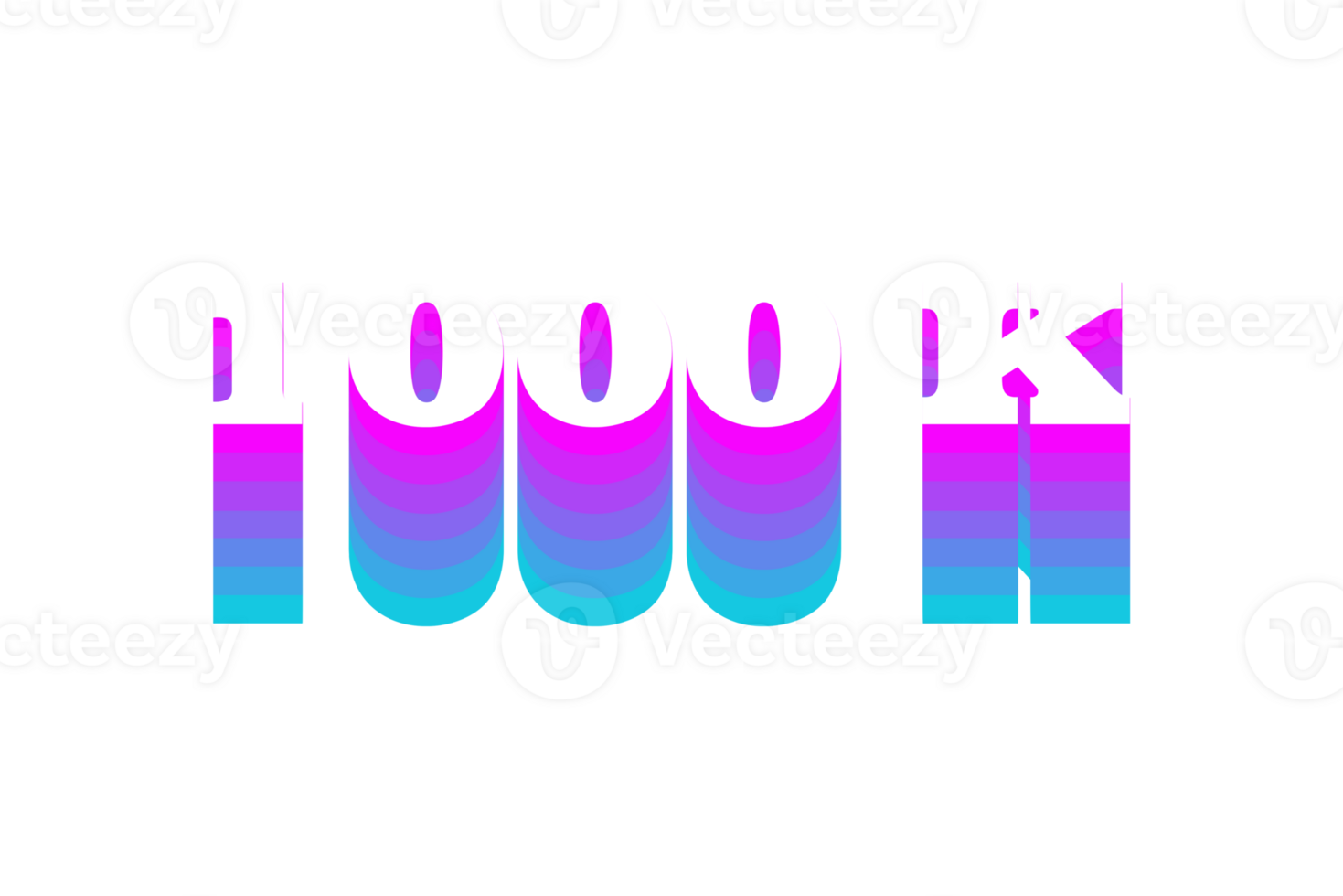 1000 k subscribers celebration greeting Number with multi color design png