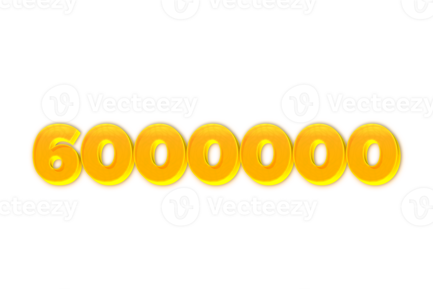 6000000 subscribers celebration greeting Number with yellow design png
