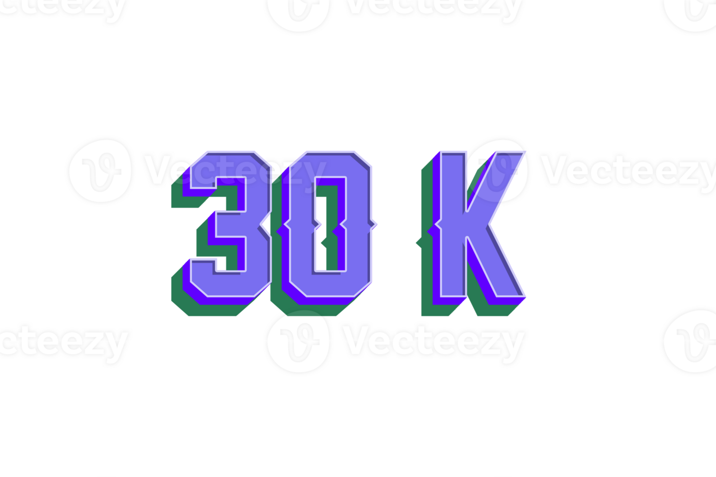 30 k subscribers celebration greeting Number with vintage design png