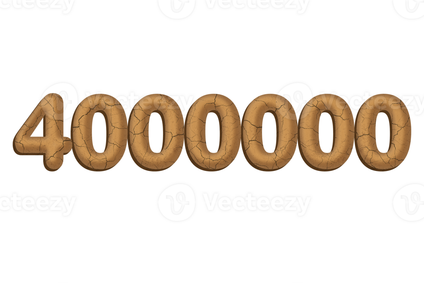 4000000 subscribers celebration greeting Number with mud design png