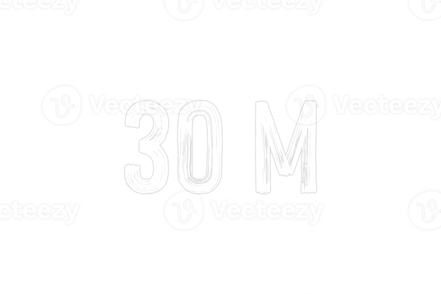 30 million subscribers celebration greeting Number with chalk design png