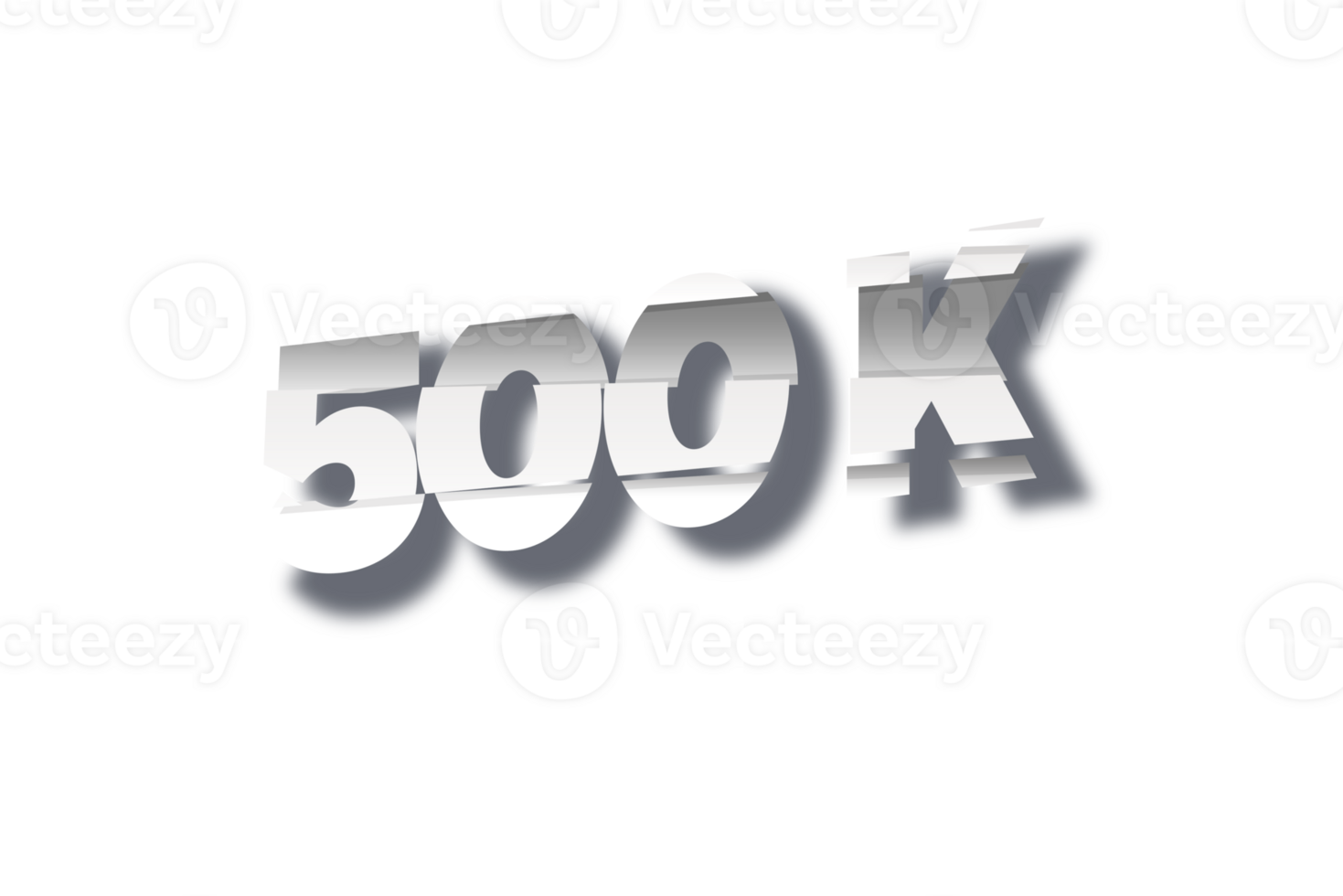 500 k subscribers celebration greeting Number with cutting design png