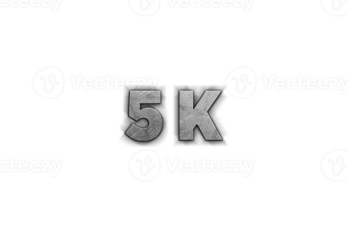 5 k subscribers celebration greeting Number with concrete design png