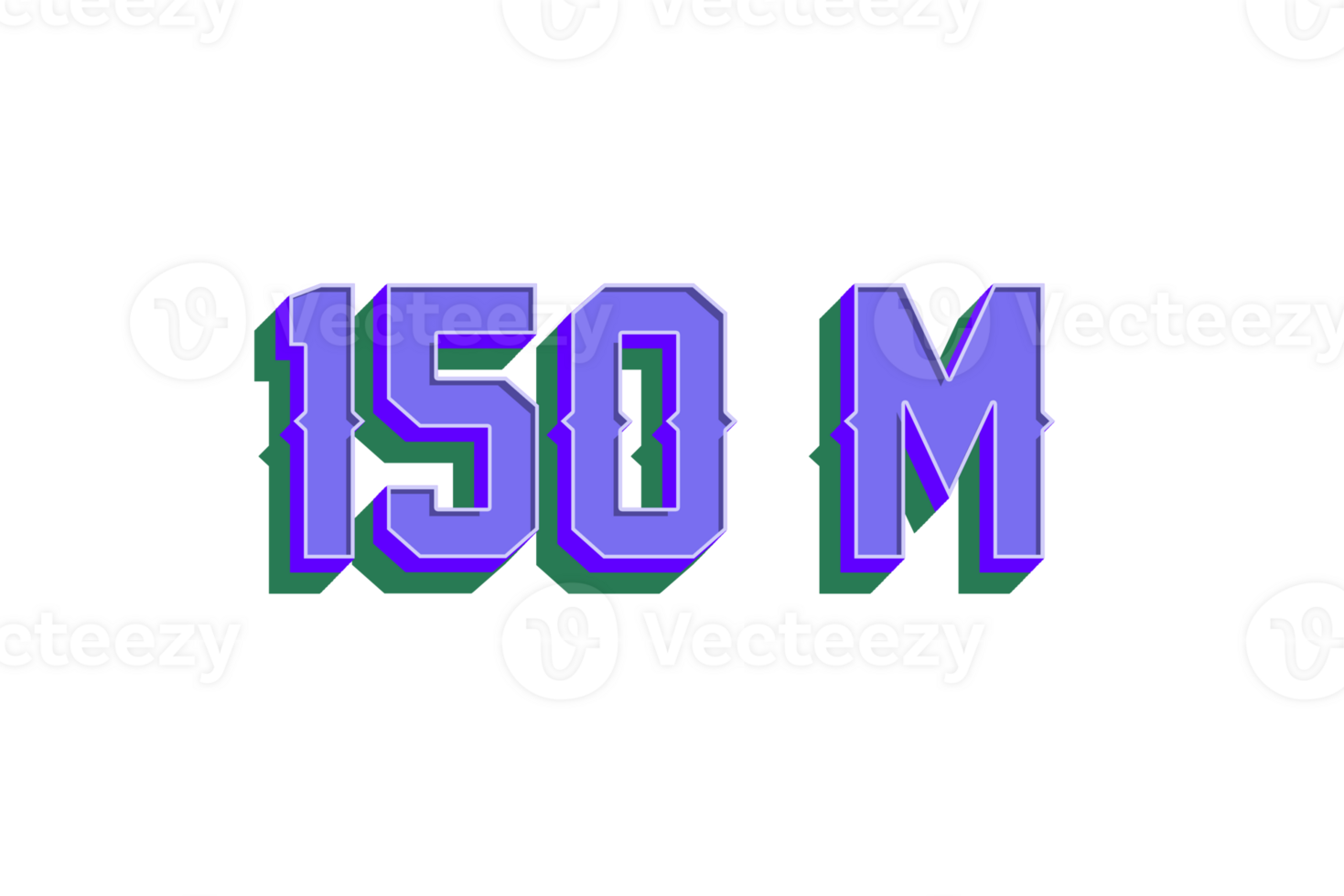 150 million subscribers celebration greeting Number with vintage design png