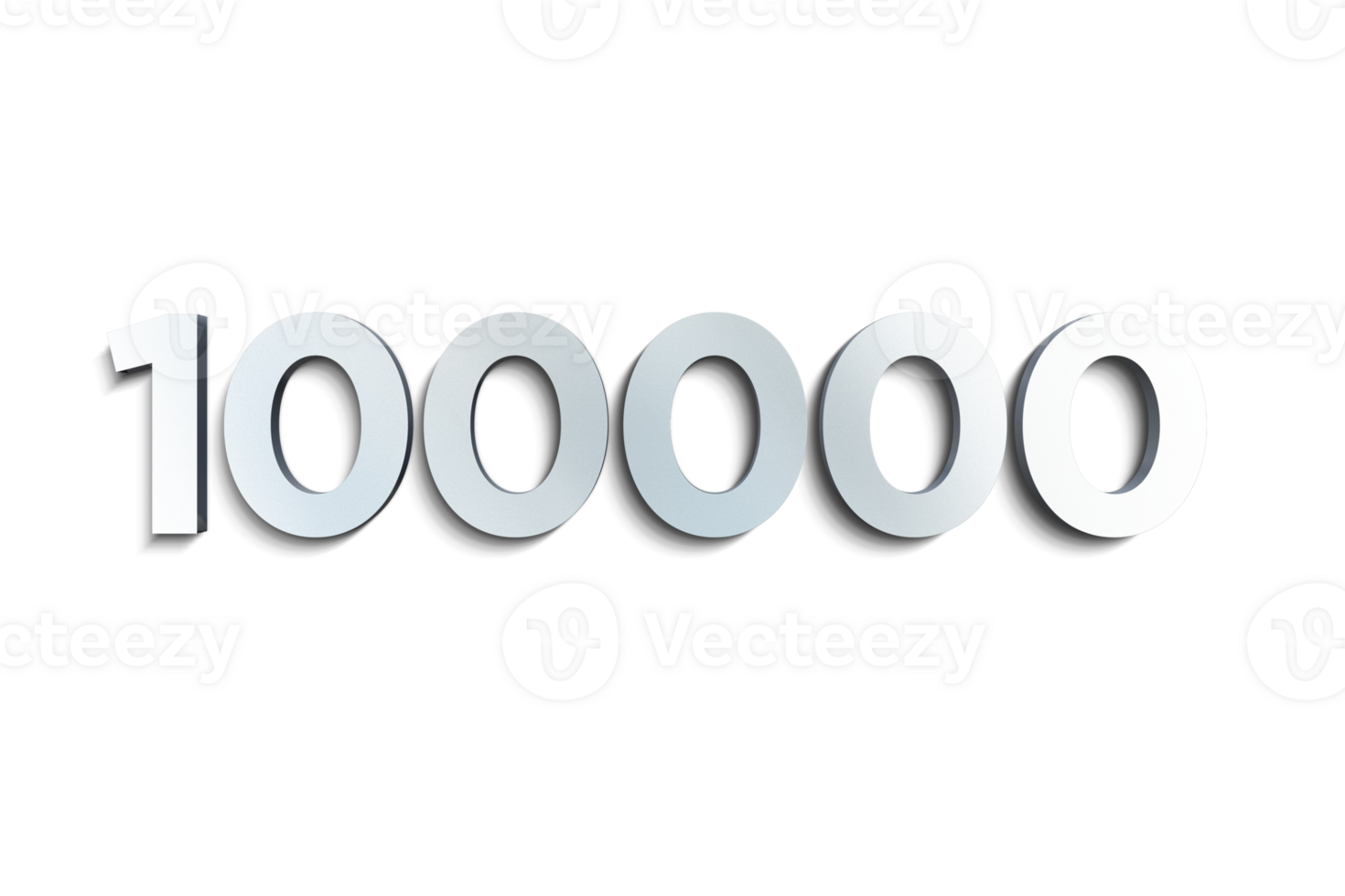 100000 subscribers celebration greeting Number with steel design png
