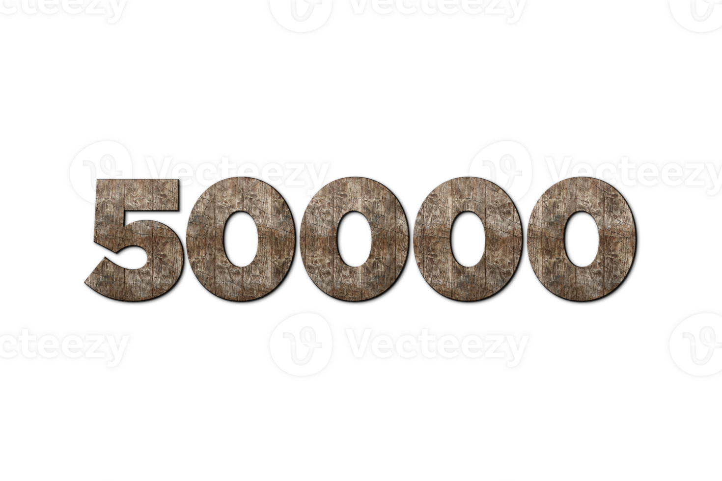 50000 subscribers celebration greeting Number with old walnut wood design png